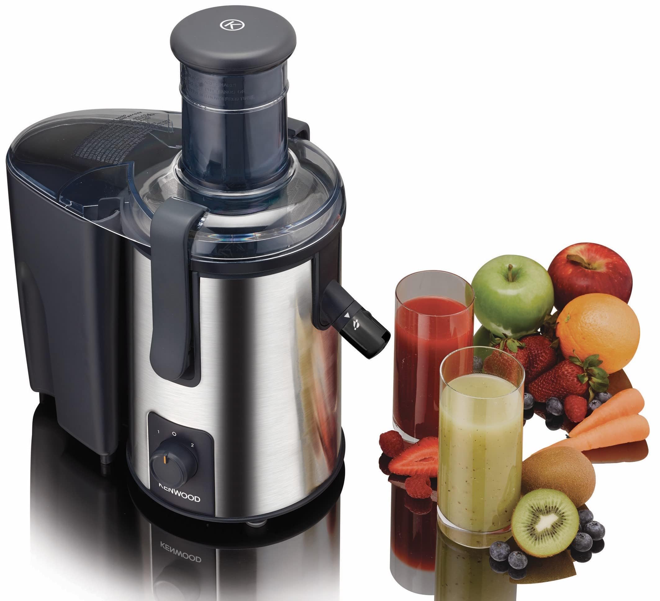 KENWOOD Juicer 700W Stainless Steel Juice Extractor with 75mm Wide Feed Tube, 2 Speed, Transparent Juice Jug, Pulp Container, Anti Drip for Home عصارة من الستانل ستيل بفوهة واسعة 75 ملم و2 سرعات ونظام مضاد للتنقيط من كينوود KENWOOD Juicer 700W Stainless Steel Juice Extractor with 75mm Wide Feed Tube, 2 Speed, Transparent Juice Jug, Pulp Container, Anti Drip for Home عصارة من الستانل ستيل بفوهة واسعة 75 ملم و2 سرعات ونظام مضاد للتنقيط من كينوود
